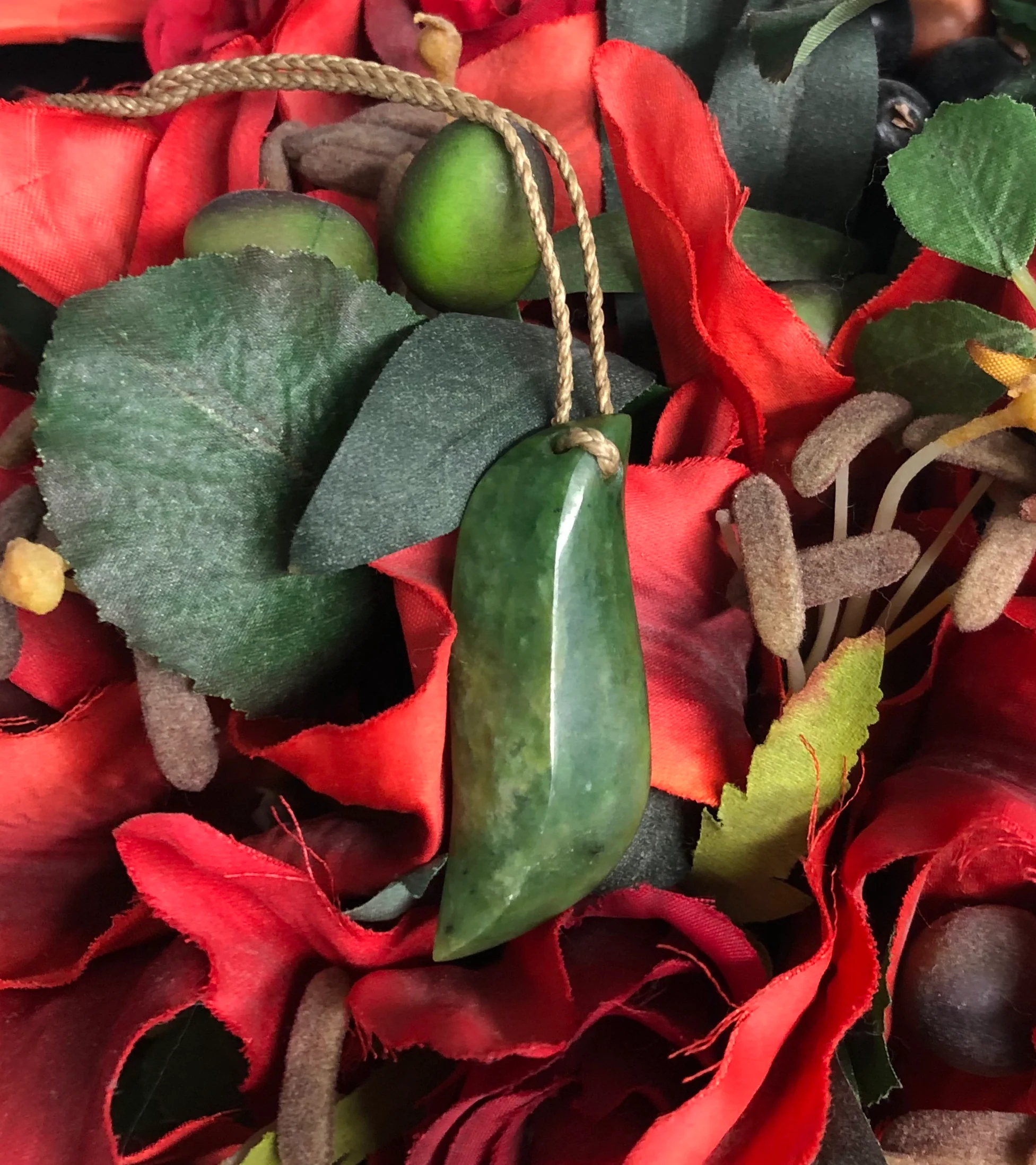 Greenstone Leaf Pendant