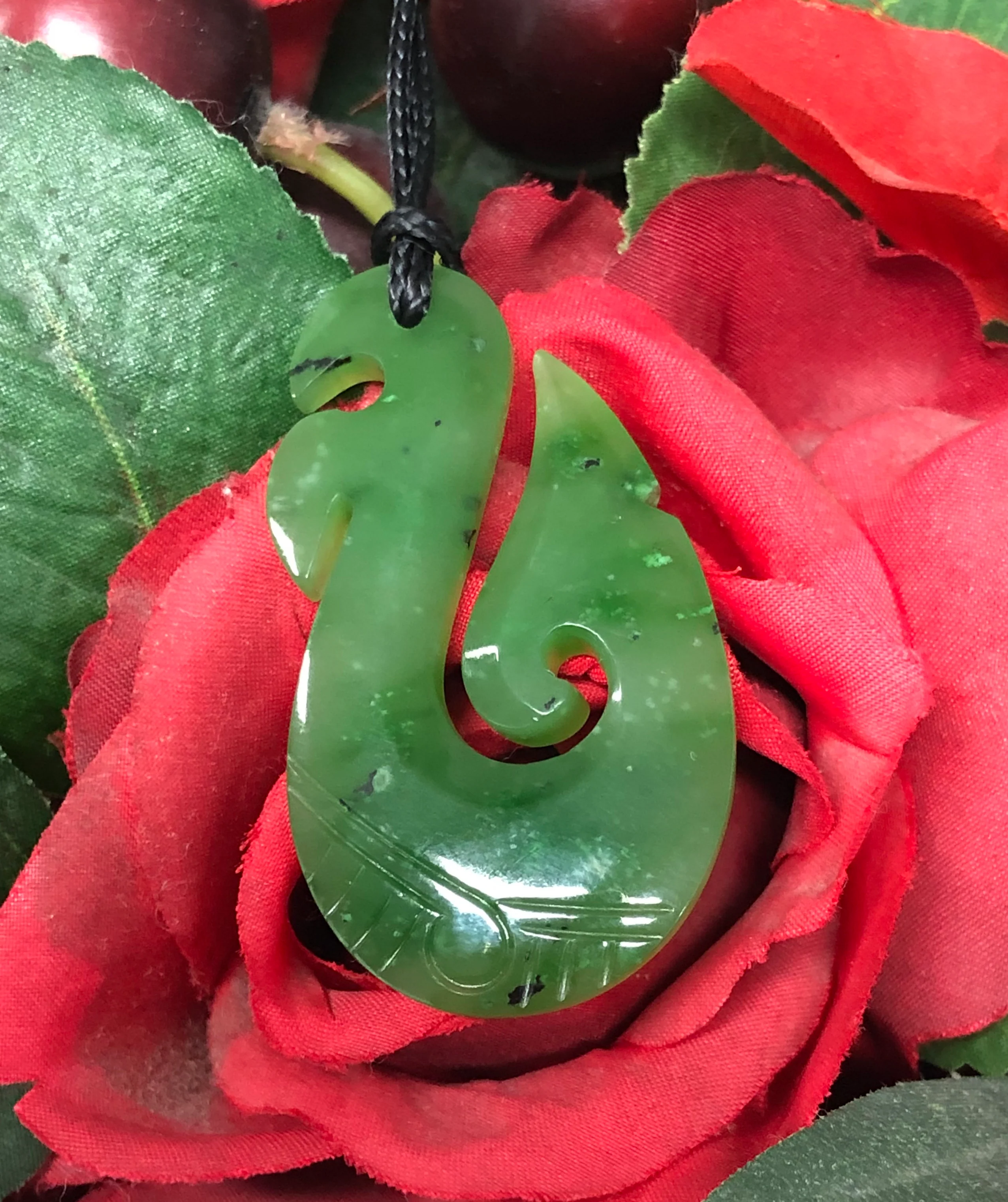 Greenstone Carved Hook